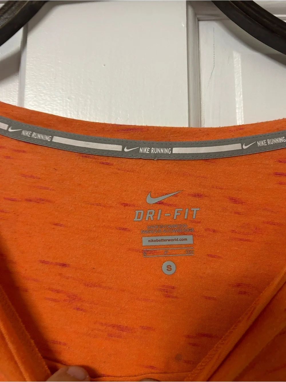 Nike Women's Orange Short Sleeve Dri-FIT Tee